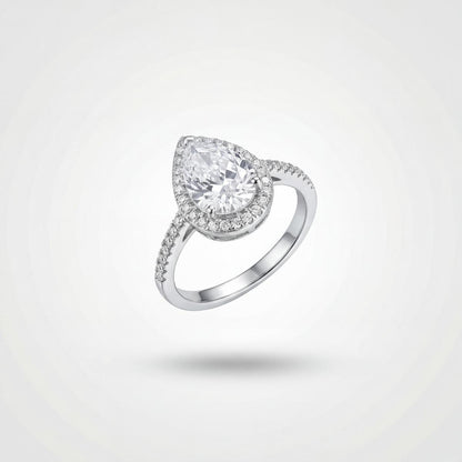Silver Teardrop Halo Ring product image 1