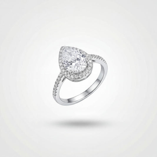 Silver Teardrop Halo Ring product image 1
