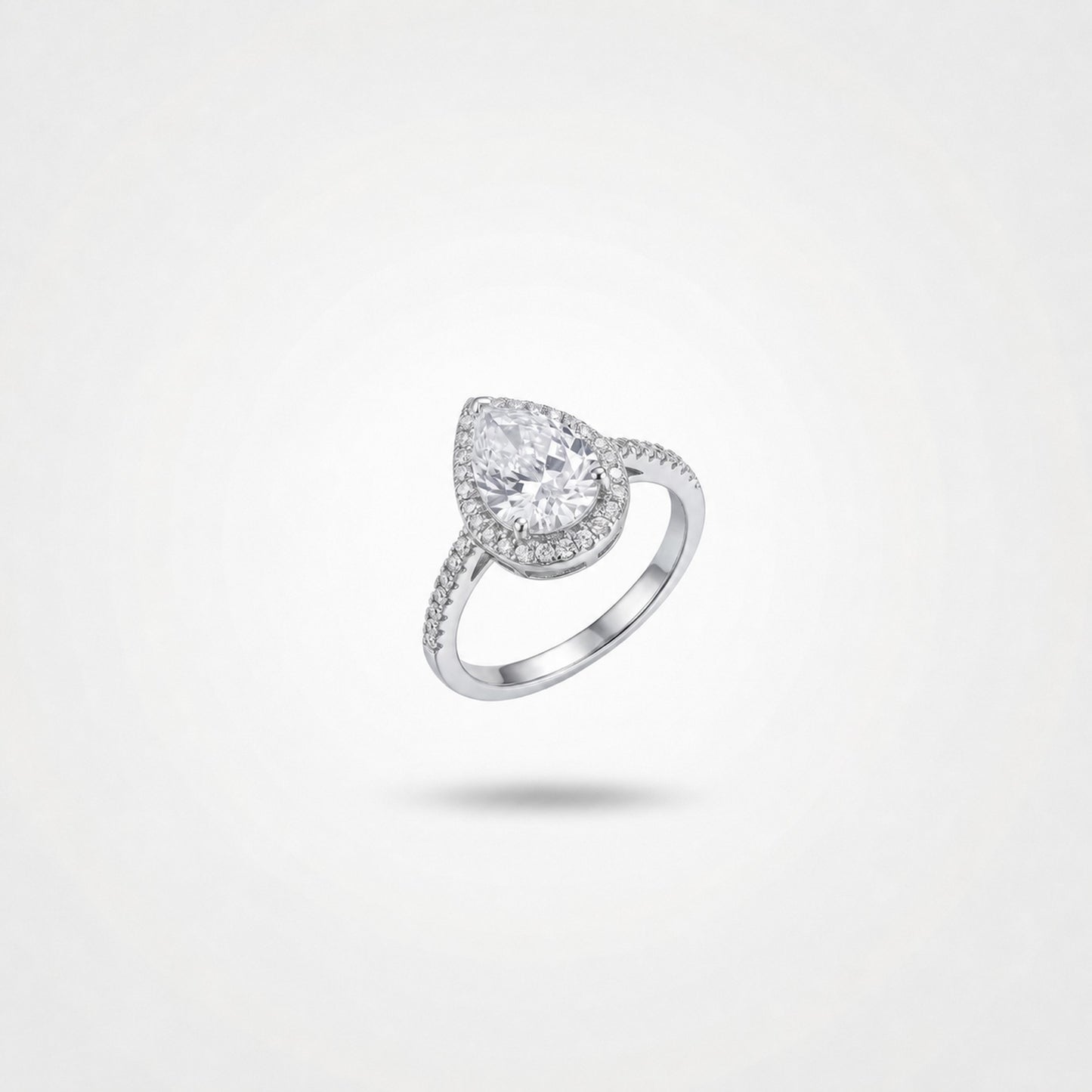 Silver Teardrop Halo Ring product image 6