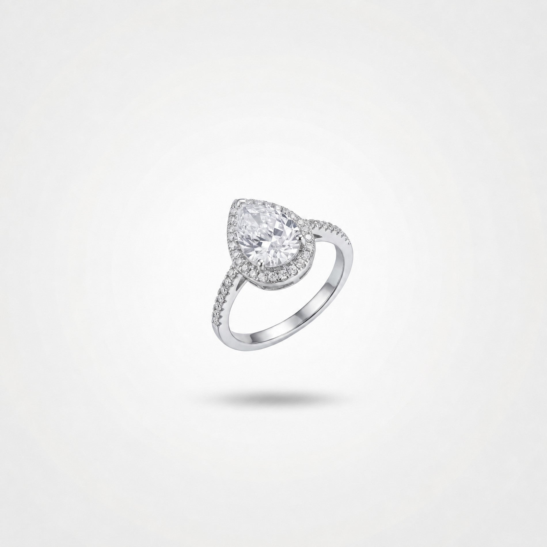 Silver Teardrop Halo Ring product image 6