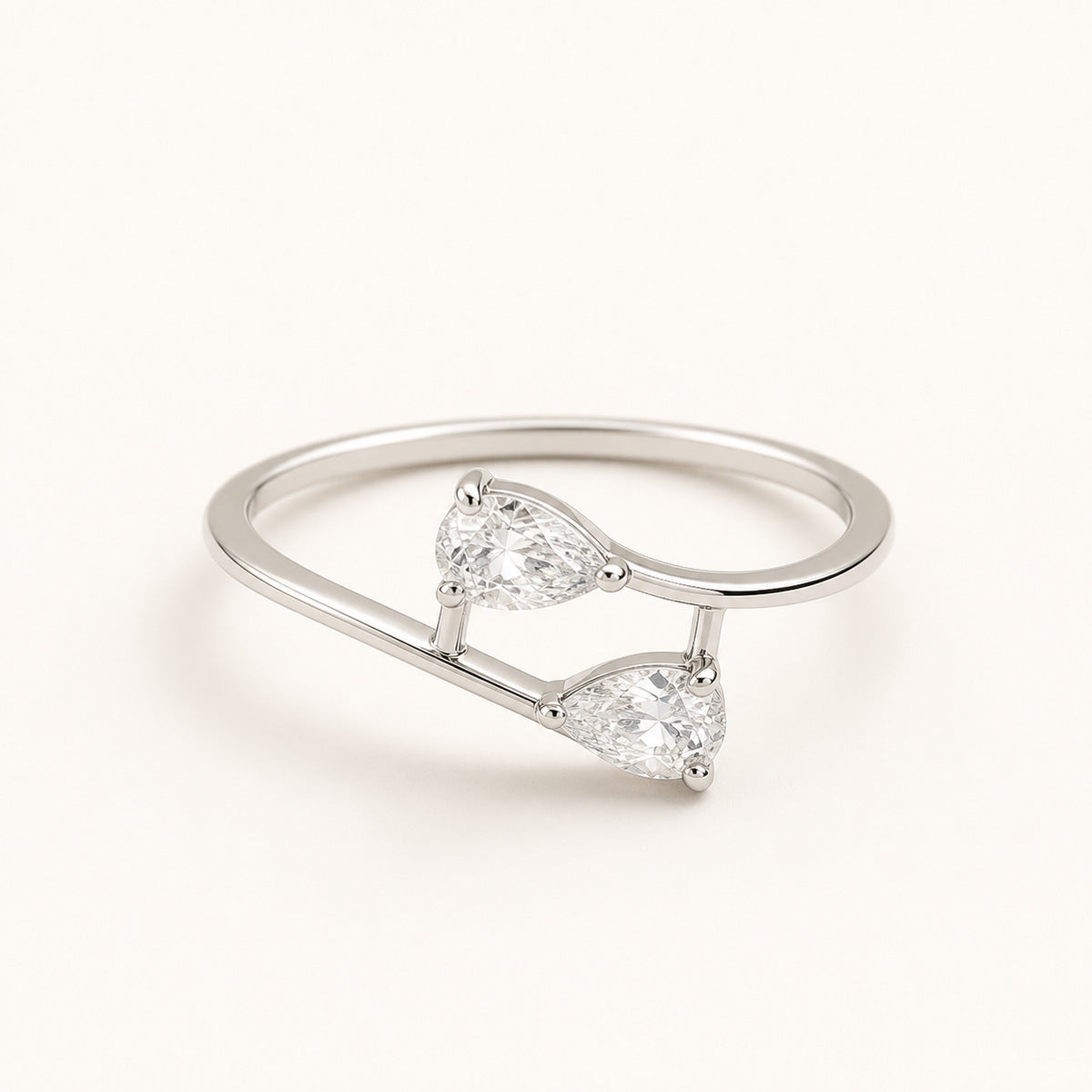 Silver Adjustable Twin Pear Ring product image 1