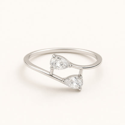 Silver Adjustable Twin Pear Ring product image 1