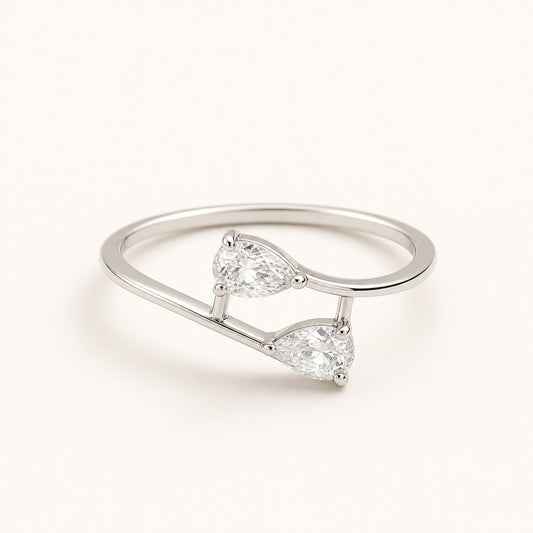Silver Adjustable Twin Pear Ring product image 1