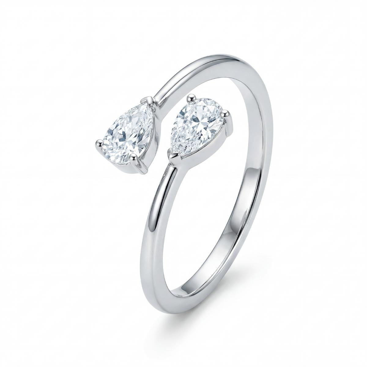 Silver Adjustable Twin Pear Ring product image 1