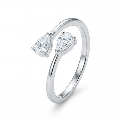 Silver Adjustable Twin Pear Ring product image 1