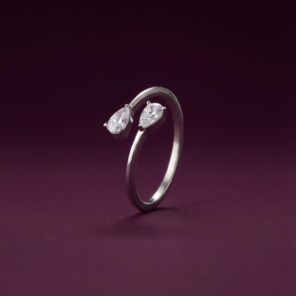 Silver Adjustable Twin Pear Ring product image 3