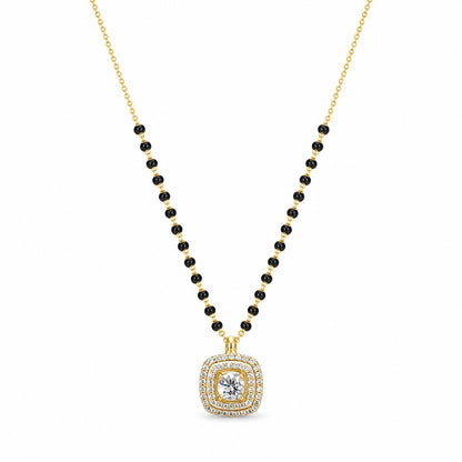 Yellow Gold Cushion Halo Mangalsutra product image 1