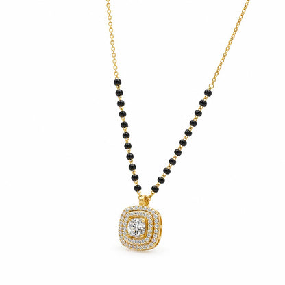 Yellow Gold Cushion Halo Mangalsutra product image 2