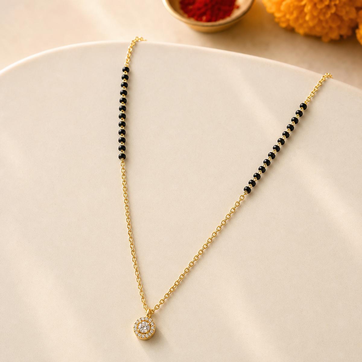 Yellow Gold Dewdrop Halo Mangalsutra product image 5