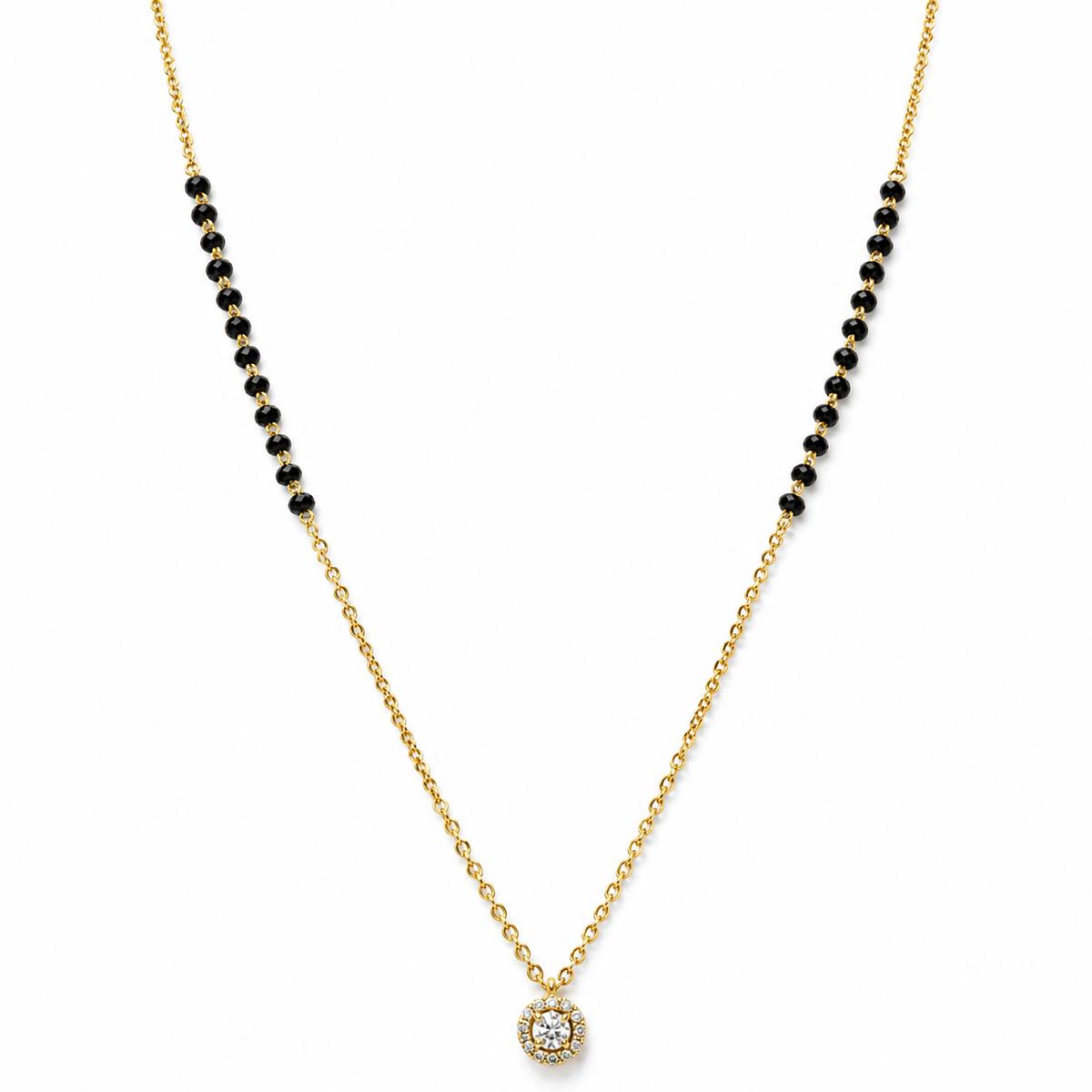 Yellow Gold Dewdrop Halo Mangalsutra product image 1