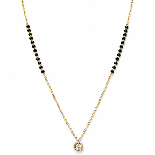 Yellow Gold Dewdrop Halo Mangalsutra product image 1