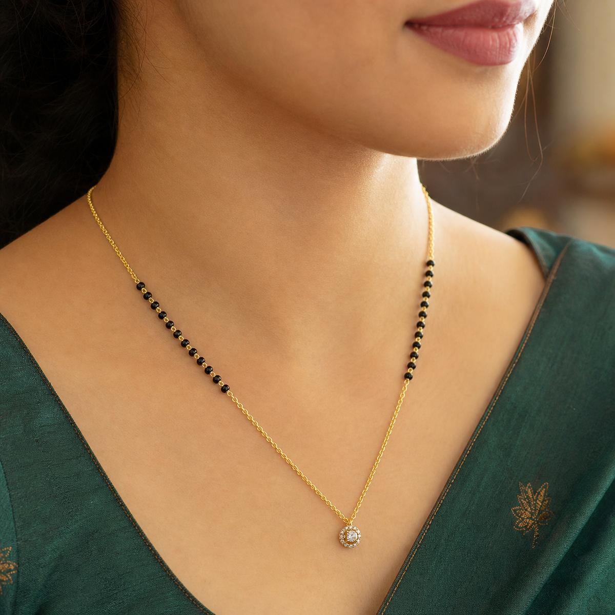 Yellow Gold Dewdrop Halo Mangalsutra product image 3