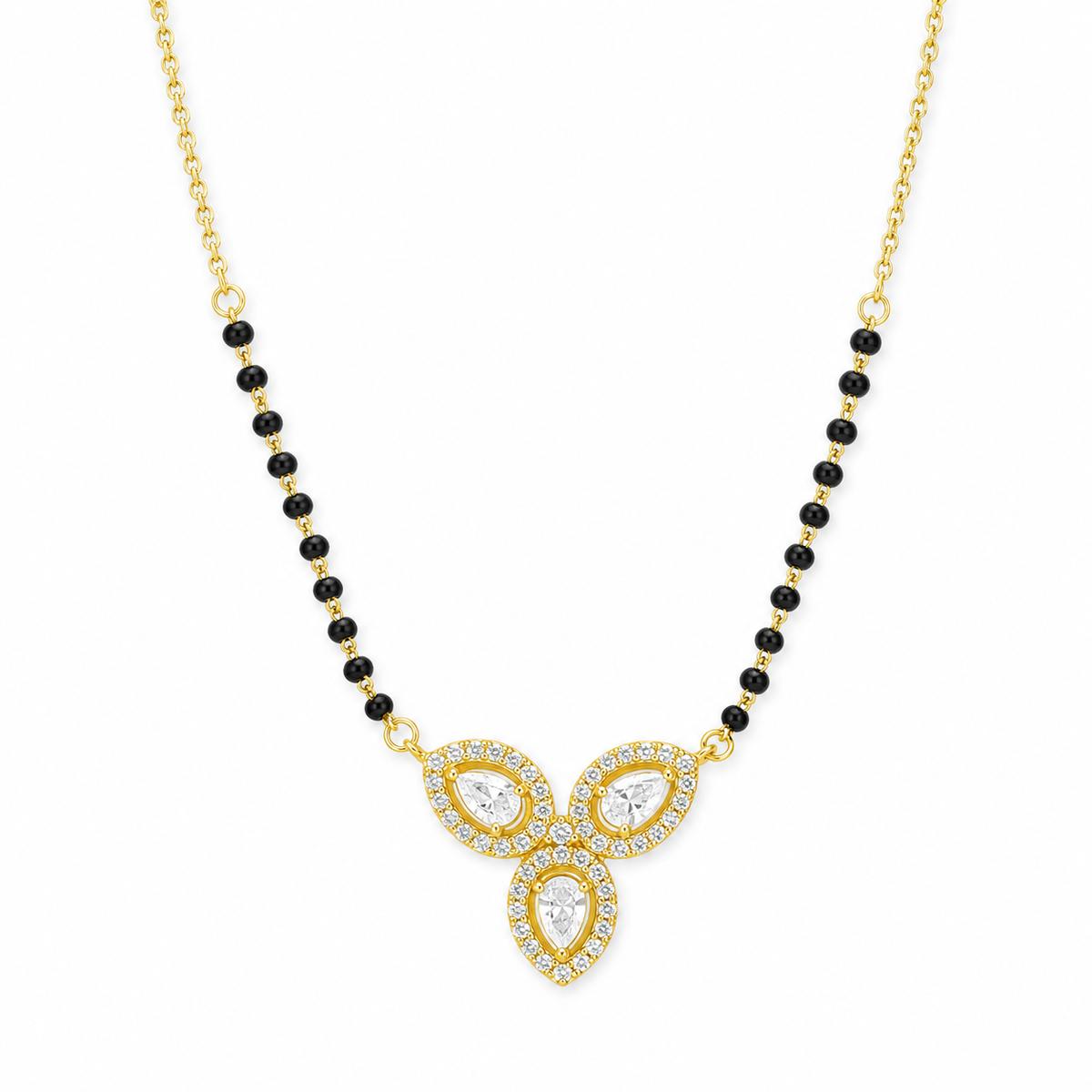 Yellow Gold Floral Drop Mangalsutra product image 1
