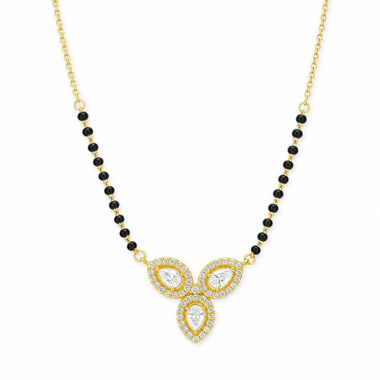 Yellow Gold Floral Drop Mangalsutra product image 1