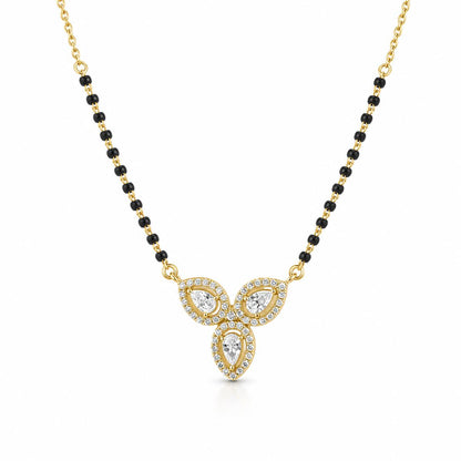 Yellow Gold Floral Drop Mangalsutra product image 2