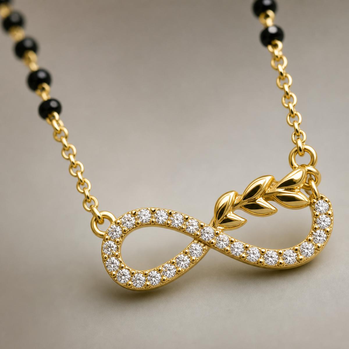 Yellow Gold Infinity Grace Mangalsutra design detail