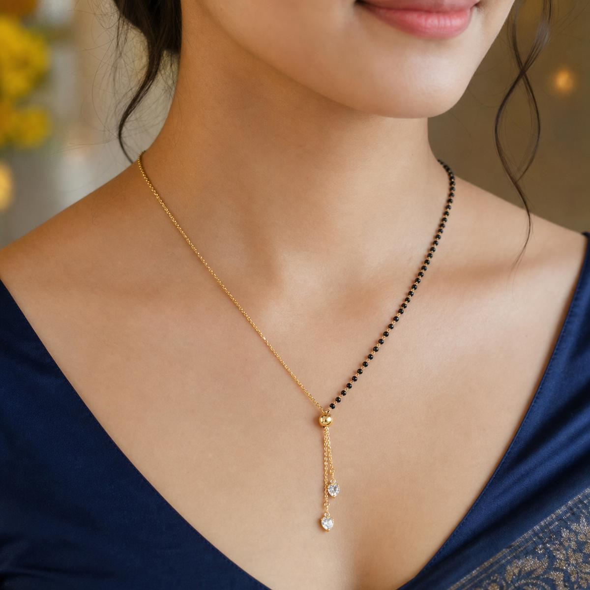 Yellow Gold Lariat Spark Mangalsutra product image 3