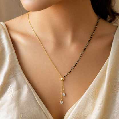 Yellow Gold Lariat Spark Mangalsutra product image 4