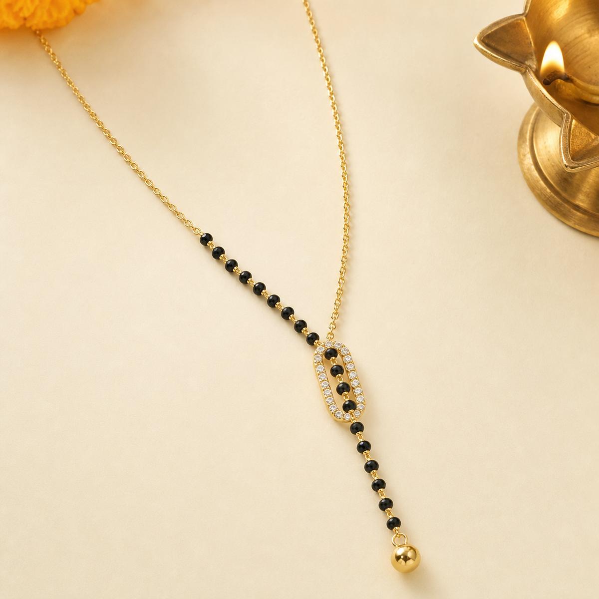 Yellow Gold Oval Cascade Mangalsutra product image 5