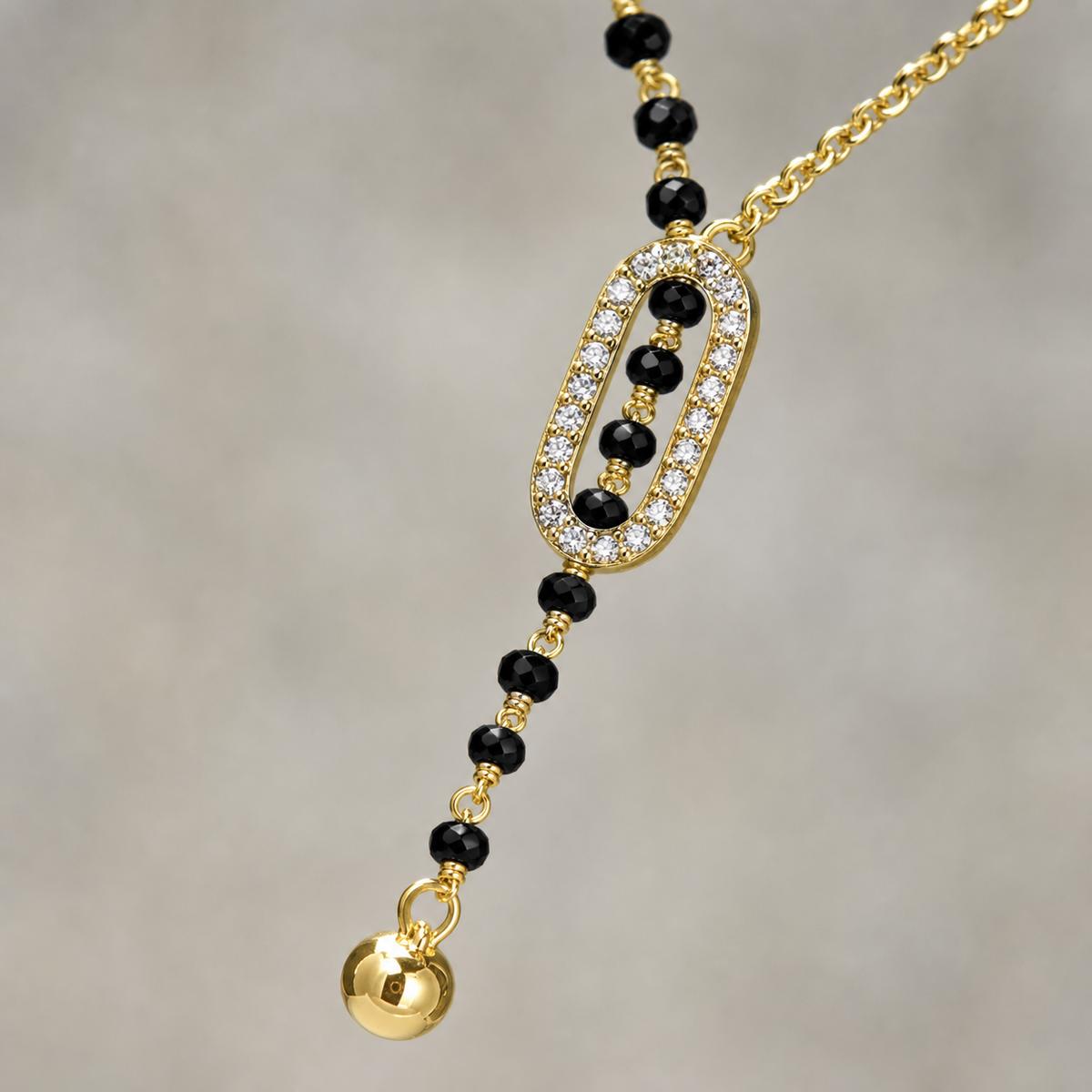 Yellow Gold Oval Cascade Mangalsutra design detail