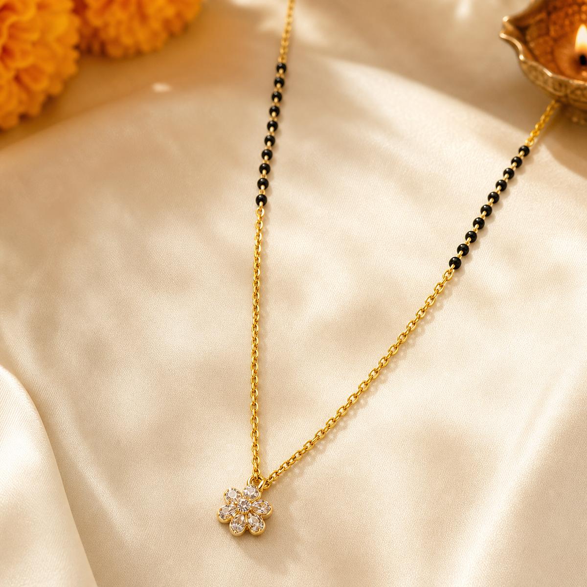Yellow Gold Petal Spark Mangalsutra product image 5
