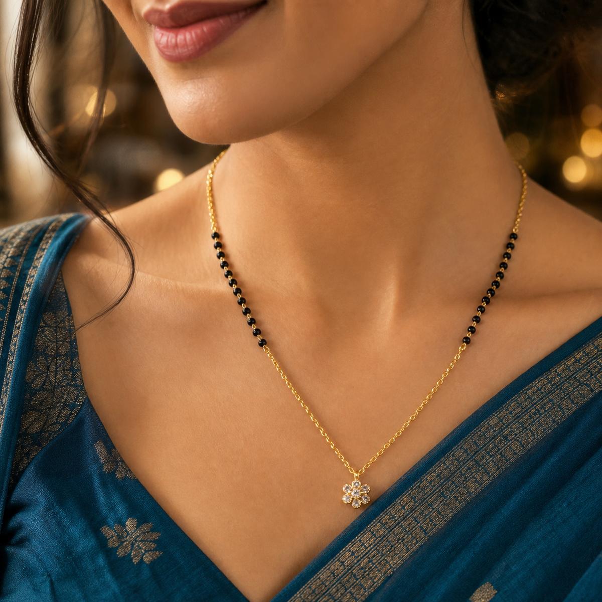 Yellow Gold Petal Spark Mangalsutra product image 3