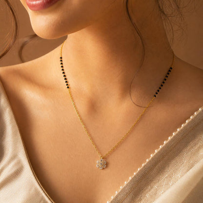 Yellow Gold Petal Spark Mangalsutra product image 4