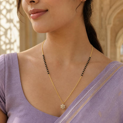 Yellow Gold Petal Spark Mangalsutra product image 6