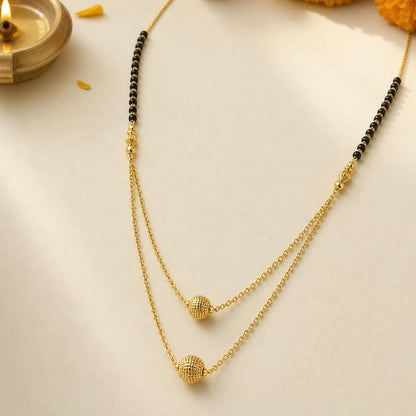 Yellow Gold Twin Orb Layer Mangalsutra product image 5