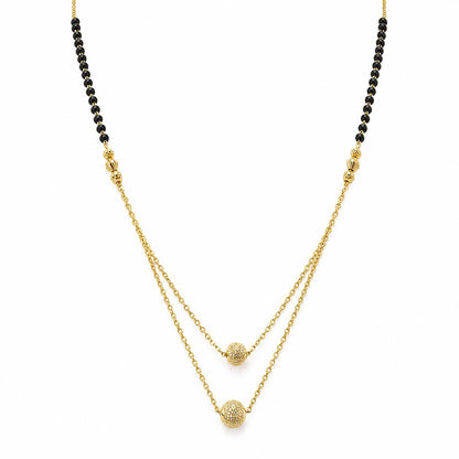 Yellow Gold Twin Orb Layer Mangalsutra product image 1