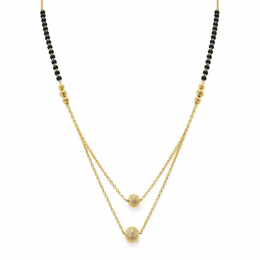 Yellow Gold Twin Orb Layer Mangalsutra product image 1