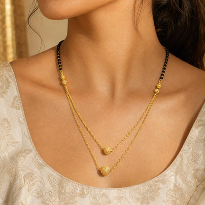 Yellow Gold Twin Orb Layer Mangalsutra product image 4