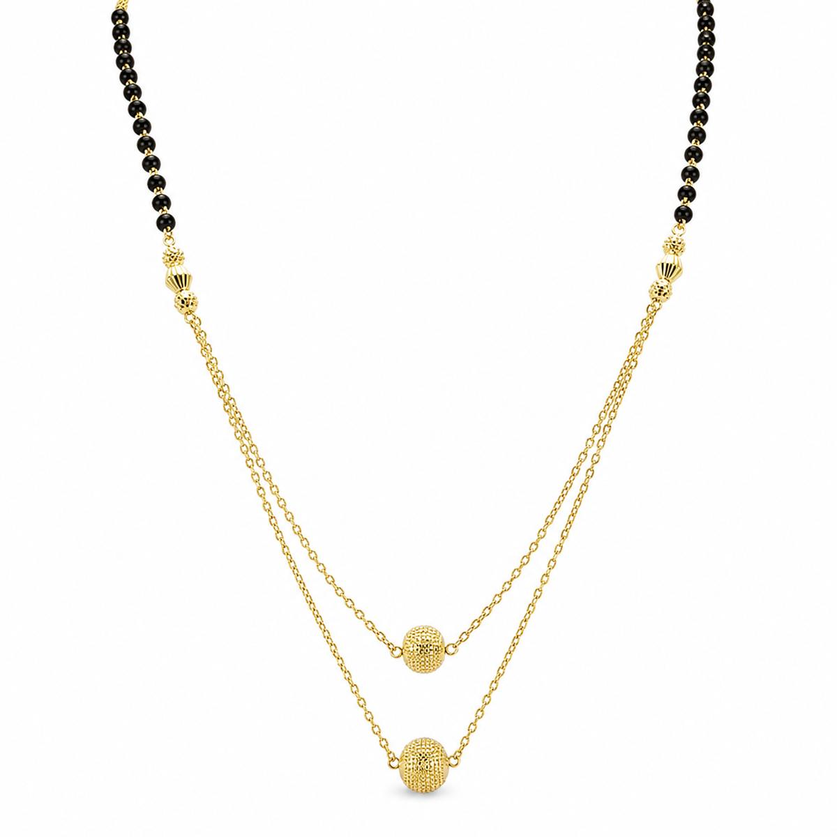 Yellow Gold Twin Orb Layer Mangalsutra product image 2