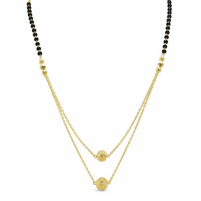 Yellow Gold Twin Orb Layer Mangalsutra product image 2