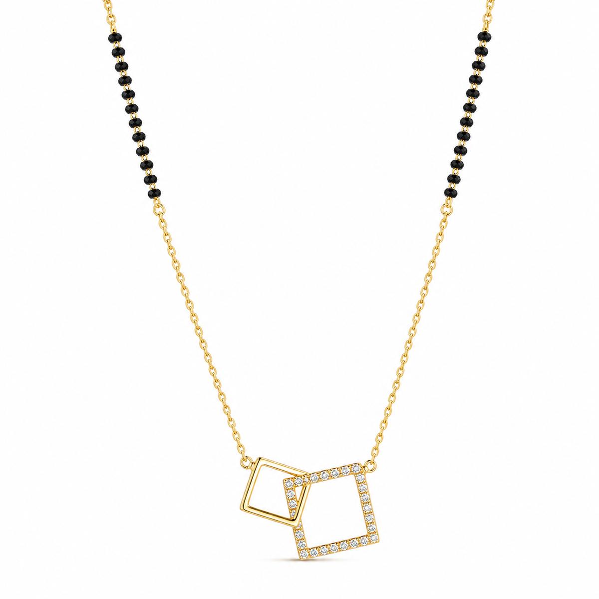 Yellow Gold Twin Square Frame Mangalsutra product image 1