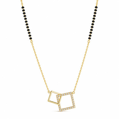 Yellow Gold Twin Square Frame Mangalsutra product image 1
