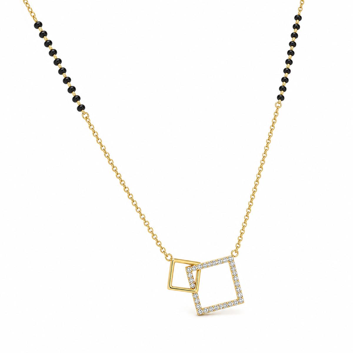 Yellow Gold Twin Square Frame Mangalsutra product image 2
